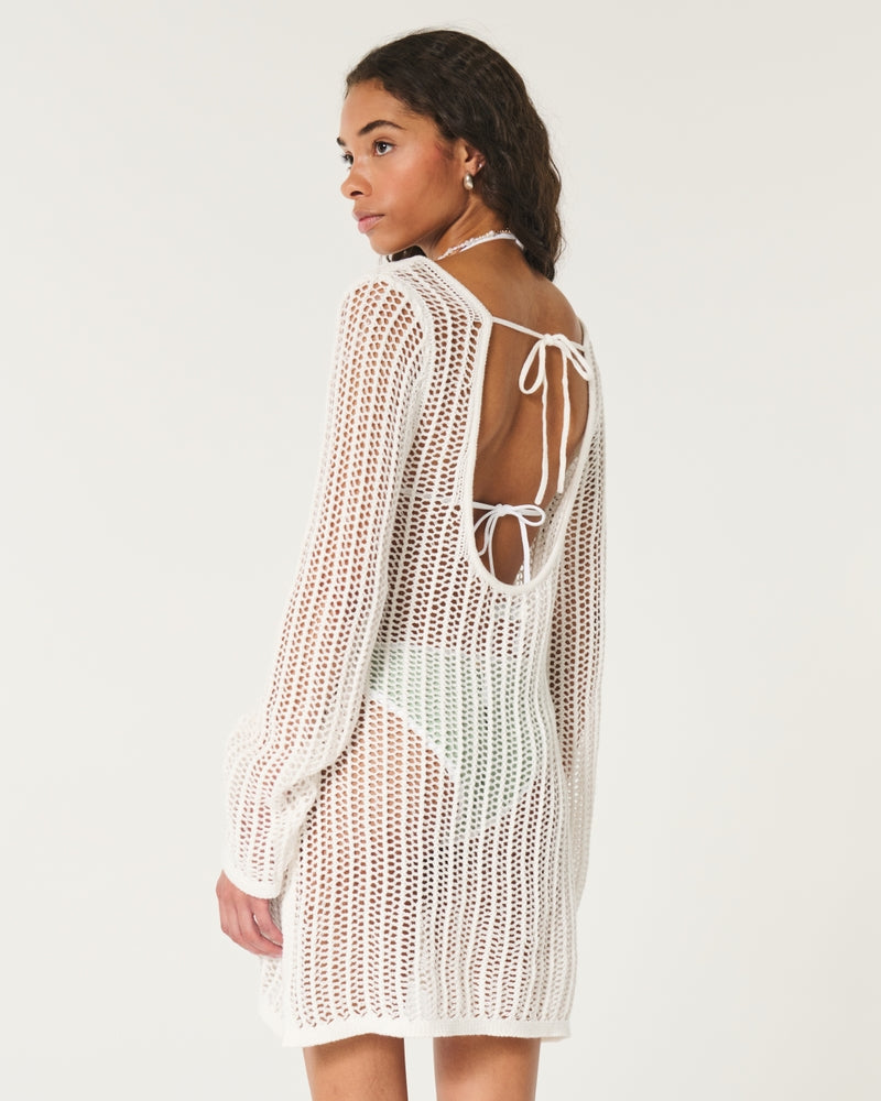 Lacy Crochet Cover Up Dress