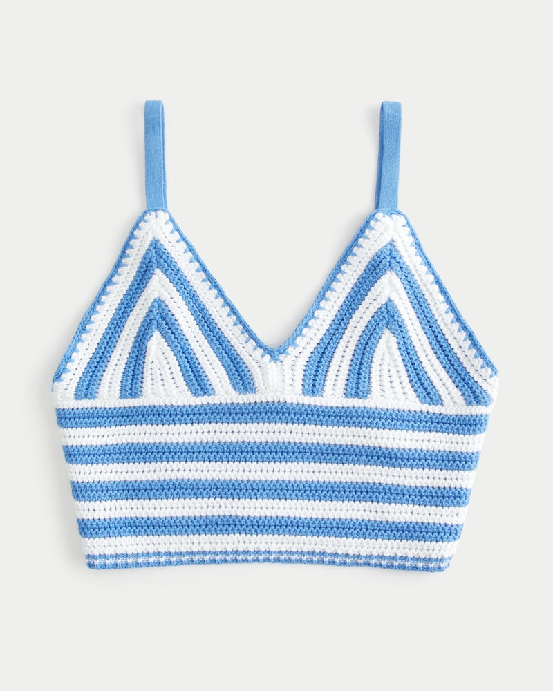 Lacy Crochet V-Neck Bralette