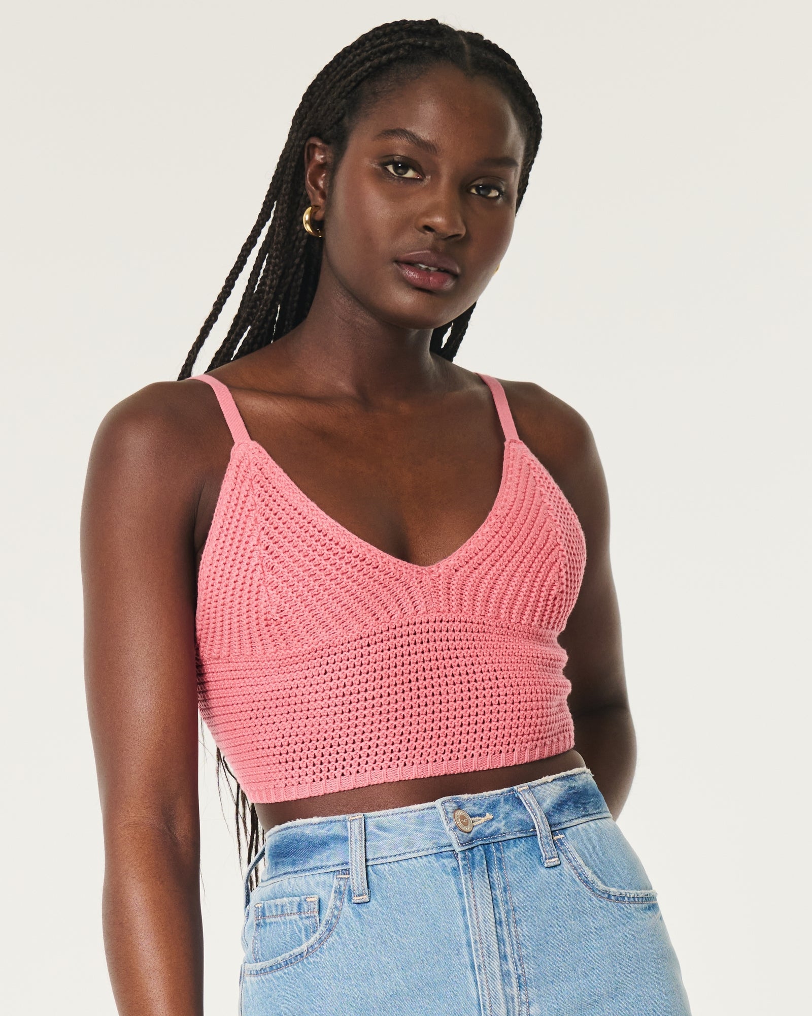 Lacy Crochet V-Neck Bralette