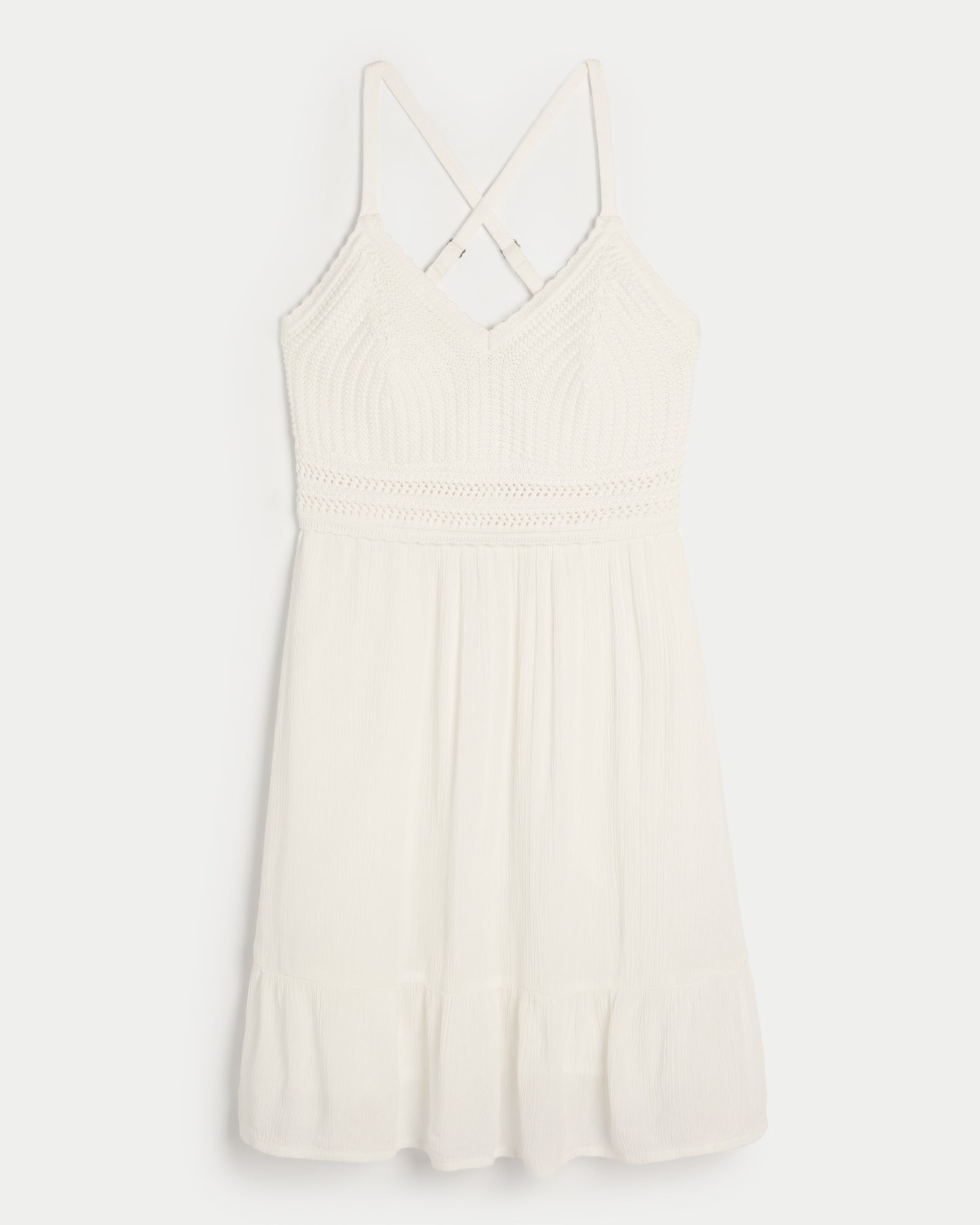 Crochet-Inspired Mini Dress